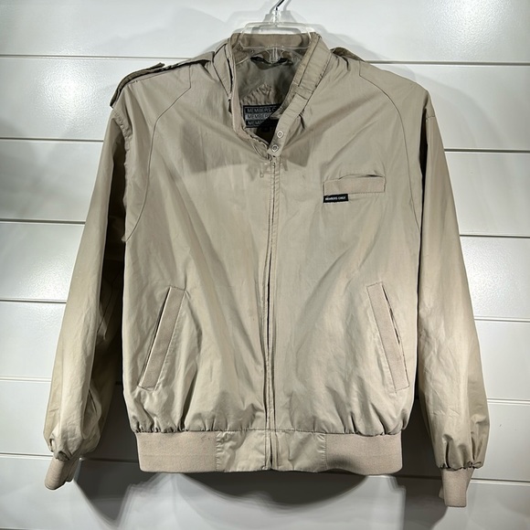 Members Only Other - Members Only Iconic Racer Bomber Jacket Tan/ Cream Retro Lightweight - M